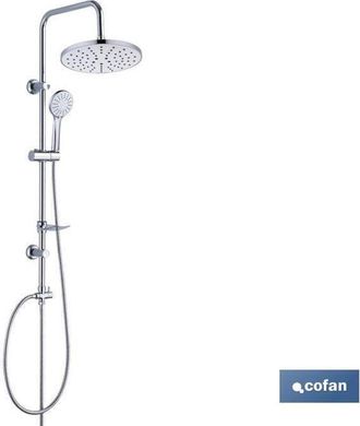 cofan Columna De Ducha Redonda 5 Funciones, Columna De Ducha Redonda Con 5 Funciones De Hidroterapia. El Kit Incluye 1 Mango Con 1 Funci&oacute;n, 1 Flexo Extensib