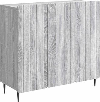 vidaXL Aparador Gris Sonoma 89 X 34,5 X 82 Cm Madera De Ingenier&iacute;a Vidaxl