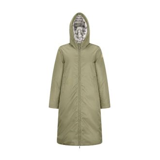 K-Way Oller Shiny Twill Fur - Coats - Mujer - Verde - L