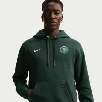 Nike Nigeria Club Nike Mens Soccer Pullover Hoodie in Green | IB6298-397