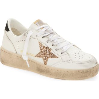 Golden Goose Ball Star 2 Low Top Platform Sneaker in White/Gold/Black at Nordstrom, Size 11Us