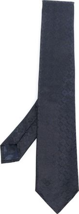 Emporio Armani logo-jacquard silk tie - men - Silk - One Size - Blue