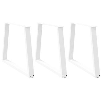 Berkfield Home Dining Table Legs V-Shape 3 pcs White 90x(72-73.3) cm Steel