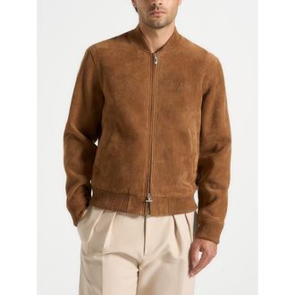 Mani&egrave;re De Voir Arsene Suede Bomber Jacket in Fawn at Nordstrom, Size Large