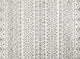 Beliani Beliani - Alfombra De Sala De Estar Moderna Con Dise&ntilde;o Geom&eacute;trico Minimalista Blanco Crema Gris 1300 X 400 Cm Aspani