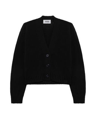 Alpha Studio Black Full-Zip Boxy Cardigan