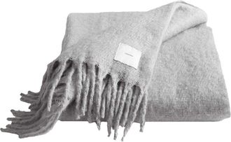 Calvin Klein Mohair Solid Reversible Throw Blanket