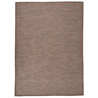 Berkfield Home Outdoor Flatweave Rug 200x280 cm Brown | Size: 100 cm diameter