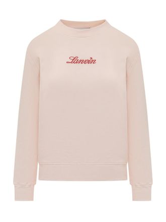 Lanvin Pink Logo Crew Neck Sweatshirt