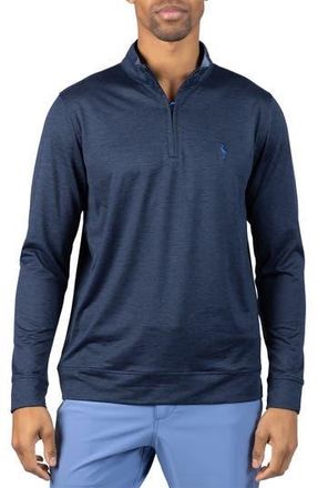 Tailorbyrd M&eacute;lange Mesh Performance Quarter Zip Pullover in Navy at Nordstrom Rack, Size X-Large
