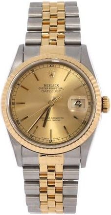 Rolex Oyster Perpetual Datejust Automatic Watch Stainless Steel and Yellow Gold 36 in Metallic Gold at Nordstrom