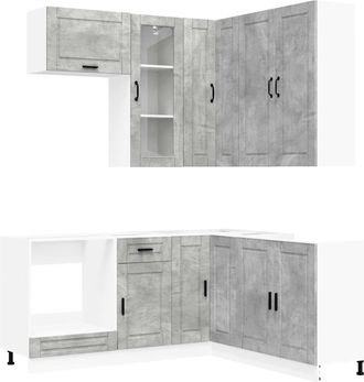 vidaXL Unidad De Cocina Porto 8 Uds. Gris Hormig&oacute;n Vidaxl