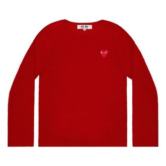 Comme Des Gar&ccedil;ons (WMNS) COMME des GARCONS PLAY L/S Basic T-Shirt Red Emblem Red AZ-N067-051-4