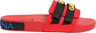 Dolce & Gabbana Womens Logo-Embroidered Nylon Blend Slide Polyester Elastane