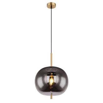 Netlighting Blacky I Globe Pendant Ceiling Light BrassColoured Glass Shade 1x E27 in Gold