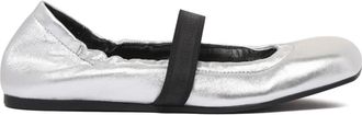 Vic Mati&eacute; Zilveren Leren Ballerina Schoenen - Dames - Ballerinas - Grijs - 36 EU - Schoenen