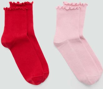 Mango Pack 2 calzini cotone rosa chiaro - Donna - Taglia unica - MANGO