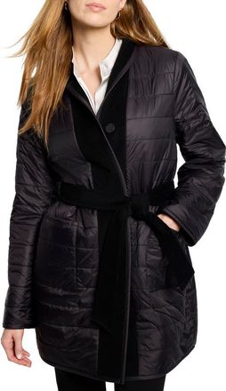 Nic+Zoe Reversible Belted Coat in Black Onyx at Nordstrom, Size Xx-Large