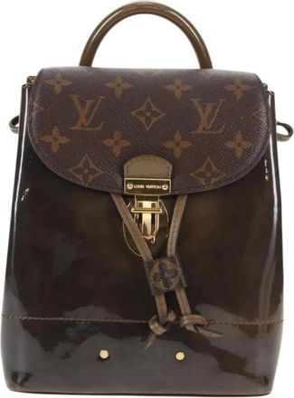 Louis Vuitton Pre-owned Backpacks, female, Brown, Size: ONE SIZE Pre-owned Vintage Monogram Patent Leather Backpack