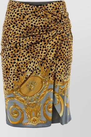 Versace printed draped midi skirt
