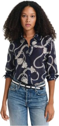 GANT Dames, Blouses & Shirts, Blauw, Maat: 2XL Katoen