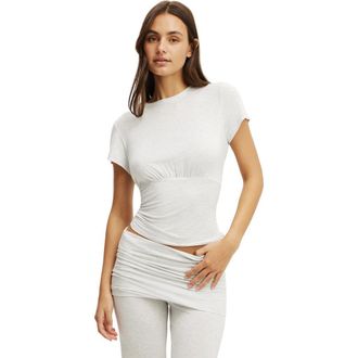 Cotton On Womens Airy Soft Basque T-Shirt in Smooth Light Grey Marle at Nordstrom, Size Xx-Small
