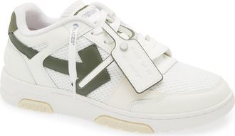 Off-white Slim Out Of Office Low Top Sneaker in White - Olive Green at Nordstrom Rack, Size 40