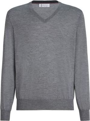 Brunello Cucinelli Cashmere and silk lightweight sweater in Dark Grey at Nordstrom, Size 50 It