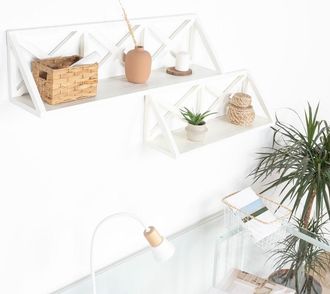 Wabi Home Aspa estante blanco madera de sungkai 90x20x23cm