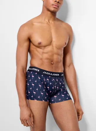 Jack & Jones Mens 3 flamingo microfibre trunk Polyester