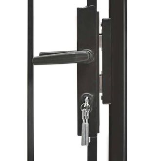 Berkfield Home Elegant Garden Gate Steel 1x1.5 m Black