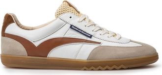 Floris Van Bommel Van Bommel sneaker wit beige bruin met sportieve look