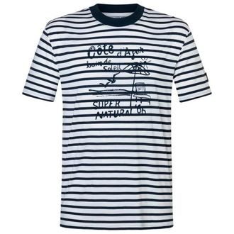 super.natural Stripe Cote DAzur Bio Jersey Tee Merinoshirt f&uuml;r Herren | grau