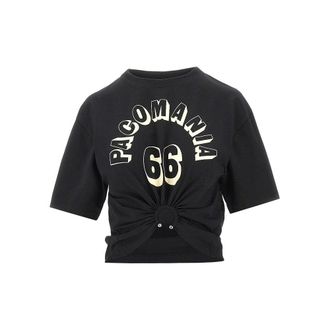 Paco Rabanne Cropped T-shirt with piercing detail Woman S
