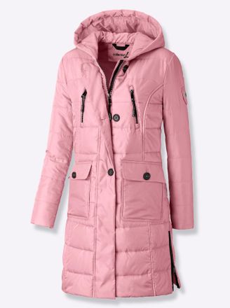 Casual Looks Steppmantel CASUAL LOOKS, Damen, Gr. 48, rosa (rosenquarz), 100% Polyester, unifarben, unifarben mit Farbeinsatz, unifarben mit Farbeins&auml;tzen, M&auml;ntel 