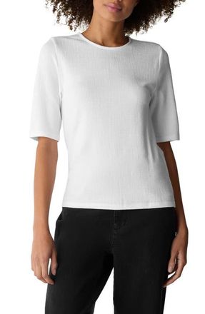 Eileen Fisher Short Sleeve Crewneck Top in White at Nordstrom, Size Xx-Small