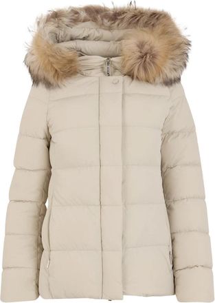 Moorer Kilie-Fur-Kn Jacket - Dames - Gewatteerde jassen - Beige - M - Leer - Jassen