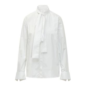 7 For All Mankind Camisa de popelina de manga larga con lazo - Blouses & Shirts - Mujer - Blanco - M
