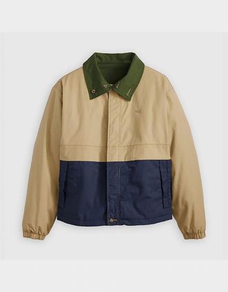 Levi's Mens Rex Color Block Zipped Pocket Waxed Jacket - Gold/Brown - Size: Regular/36