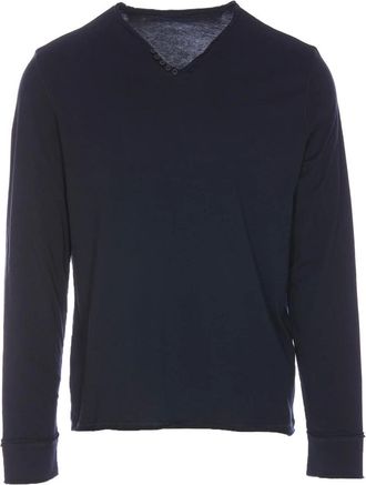 Zadig&Voltaire V-neck Knitwear, male, Blue, L, Blue Monastir V-Neck Jumper