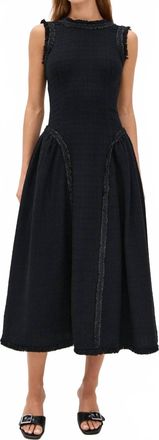 Self Portrait Womens Boucle Sleeveless Midi Dress In Black