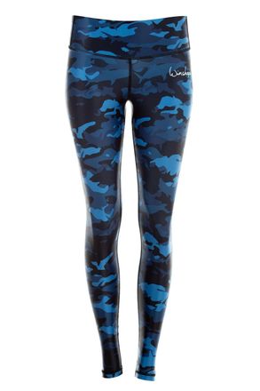 Winshape Leggings WINSHAPE AEL102-Military, Damen, Gr. XXL, Normalgr&ouml;ssen, blau (camo blau), 80% Polyester, 20% Elasthan, Hosen Leggings, mit Kompressionseffek