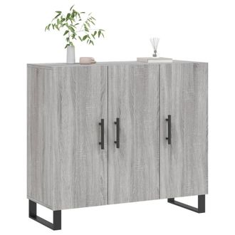 Berkfield Home Sideboard Grey Sonoma 90x34x80 cm Engineered Wood | Size: 90 x 34 x 80 cm