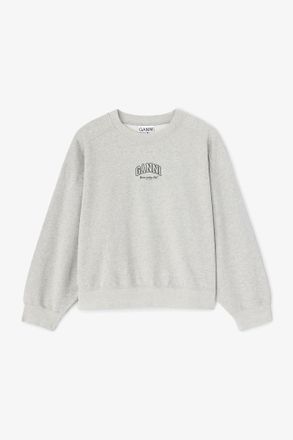 Ganni Grey Essential Crewneck - Size XXS Organic Cotton