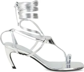 The Attico Silver Lace Up Heels