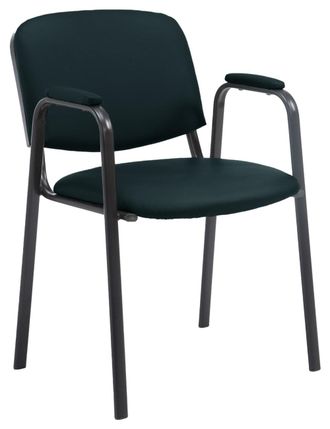 Clp Silla con patas de metal y asiento en simil cuero negro