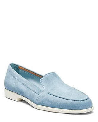 Santoni Womens Suede Loafer in Light Blue at Nordstrom, Size 11.5