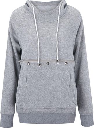 Generic Womens Hoodies Sweatshirts Sweatjacket Womens Autumn and Winter Sweatshirt Fleece Loose Pet Hooded Pullover Cute Cats Dog Large Pouch Carriers Sweatsh
