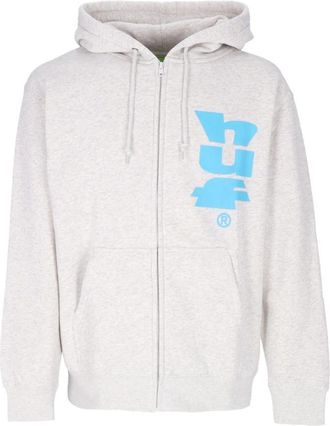 HUF Athletic Heather Zip Hoodie Lange Mouwen - Heren - Vesten met rits - Grijs - S - Katoen - Hoodies & sweatvesten