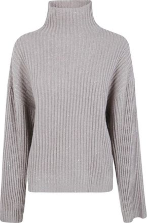 Brunello Cucinelli Coltruien - Dames - Coltruien - Beige - M - Truien & Vesten